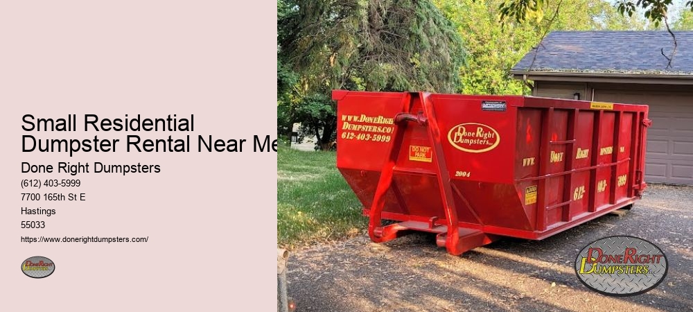 Small Residential Dumpster Rental Near Me